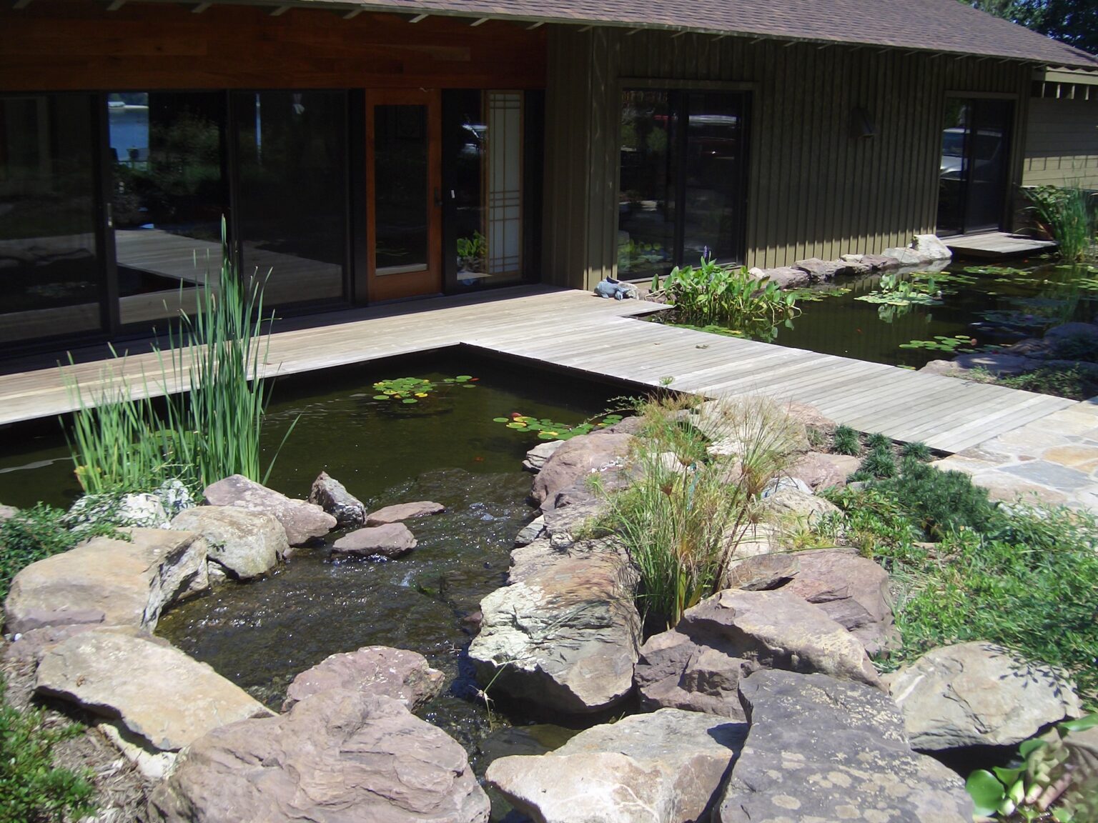 pond at house entrance
