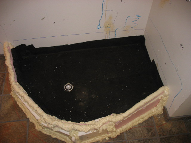 interior waterfall basin underlayment drain