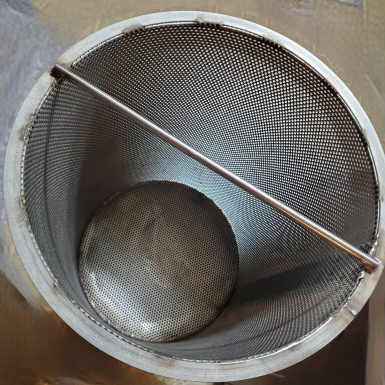 Inside view of stainless steel basket