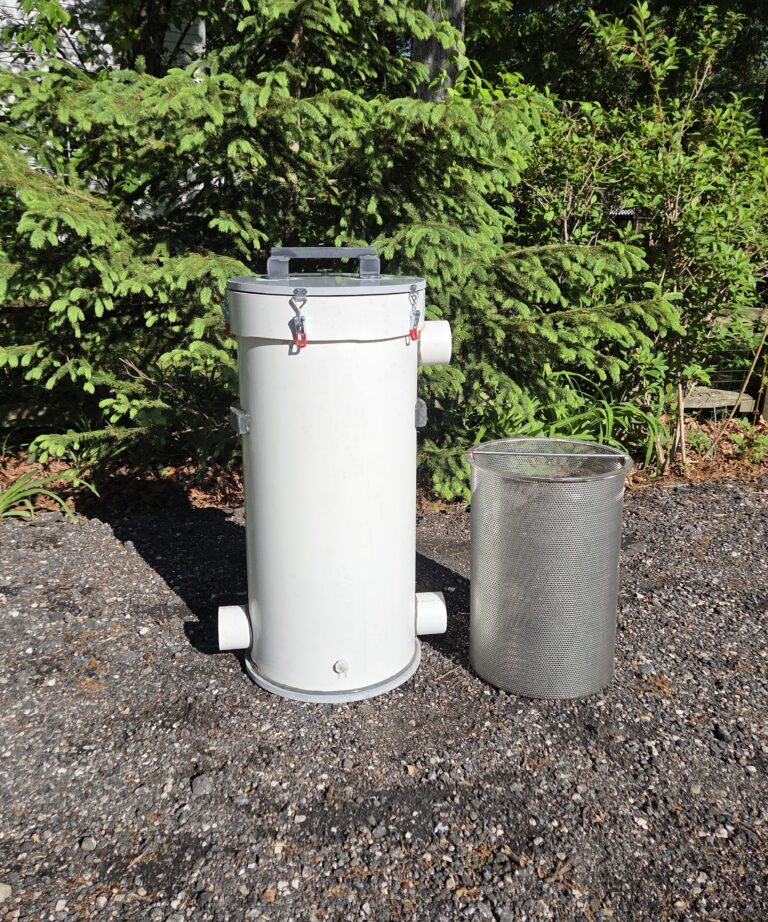Stainless steel pre-filter basket with heavy-duty plastic tank